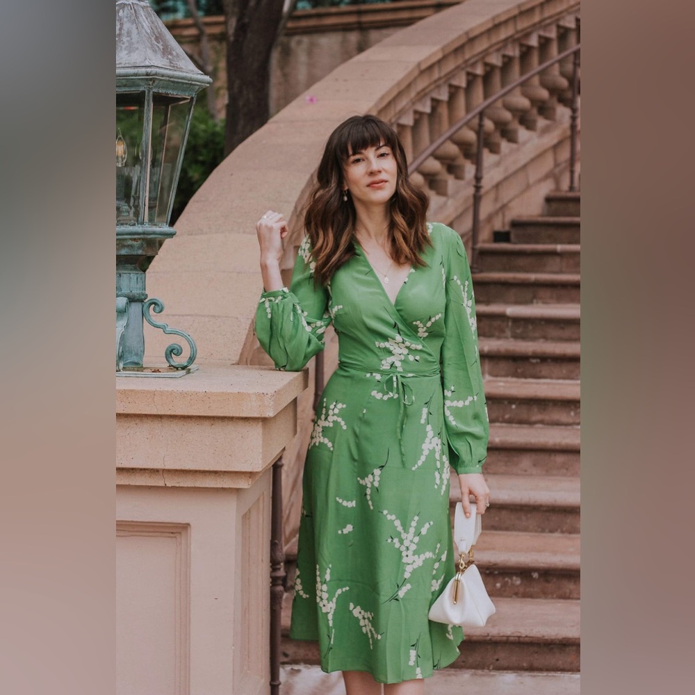 Realisation Par Green Floral Long Sleeve Dress
